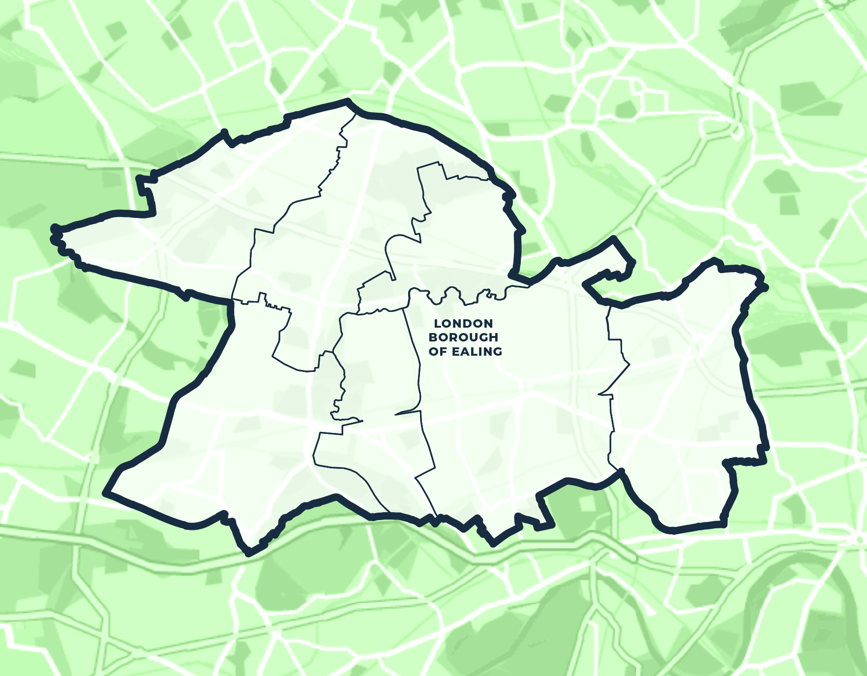A map showing the location of london.