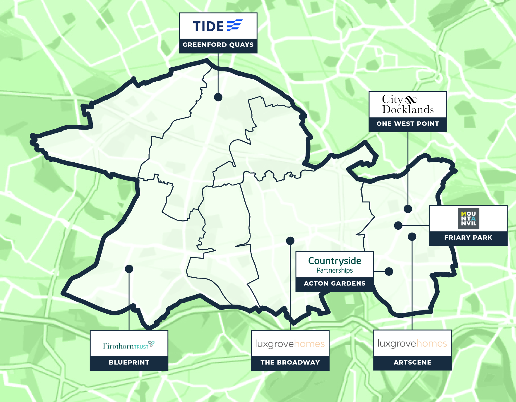 A map showing the location of a property in london.